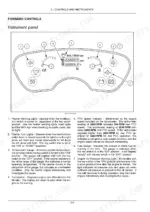 d8284df4-b-controls-50 New Holland Boomer 24 instrument panel diagram showing gauges, indicators, and numbered controls with descriptive text.