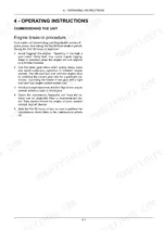 d8284df4-b-operations-63 New Holland Boomer 24 operator manual page detailing the engine break-in procedure and commissioning instructions.