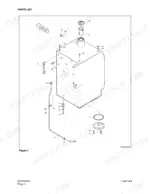 daewoo-solar-175lc-v-track-excavator-shop-manual-023-00063e-parts-list-120.webp Daewoo Solar 175LC-V exploded view diagram of the fuel tank assembly showing cap, filter, and mounting hardware components.