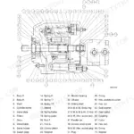 Daewoo Solar 030 Plus, Solar 035, 035 main pump construction exploded view diagram with numbered parts list.