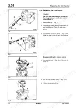 db52a09e-b-procedures-26 Bomag BW 62 H, BW 65 H travel pump repair and disassembly procedures, including charge pressure relief valve and rotor removal diagrams.