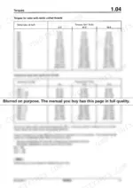 db52a09e-b-torque-17 Bomag BW 62 H, BW 65 H torque specification tables for metric unified and fine thread bolts with 8.8, 10.9, and 12.9 grades.