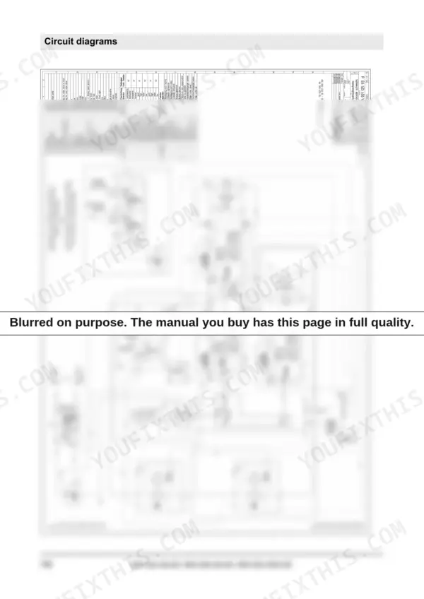 Bomag BW 202 AD-50, BW 206 AD-50, BW 202 ADO-50 hydraulic circuit diagram with component list and pressure test notes.