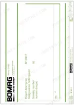 Bomag BF 800 P service manual title page with project description and drawing number fields.