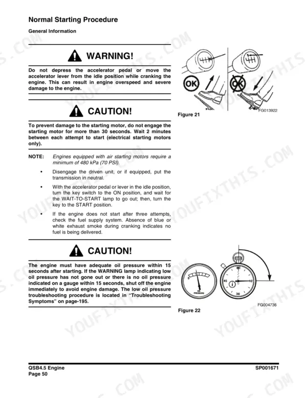 Cummins QSB4.5 engine service page from the bound-in engine section
