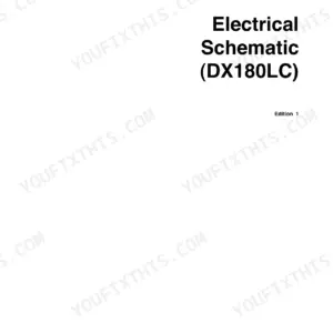 Doosan DX180LC electrical schematic manual cover page, document SP000936, Edition 1.