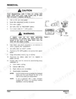 doosan-dx210-dx225lcb-track-excavator-shop-manual-950106-00185e-procedures-127.webp Doosan DX210, DX225LCB cabin removal procedure steps and safety warnings with Figure 1 showing control and battery disconnects.