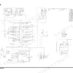 Doosan DX210, DX225LCB hydraulic schematic diagram showing main control valves, travel motors, and pump system components.