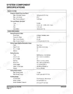 Tire and wheel specification page listing tire size and wheel base