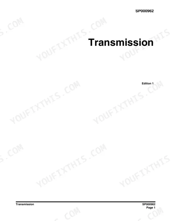 Transmission section opening page from the wheel excavator drivetrain chapter
