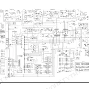 Doosan DX225LC, DX225NLC, DX300LC, DX340LC electrical schematic diagram showing cabin, lighting, and engine control circuits.