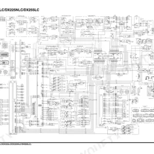 Doosan DX225NLC, DX180LC, DX225LC, DX255LC, DX300L, DX340LC, DX420LC, DX480LC, DX520LC electrical schematic wiring diagram.