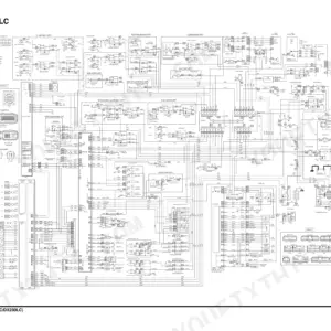 Doosan DX230LC electrical schematic wiring diagram for cabin, engine, and accessory systems.