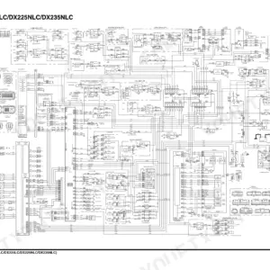 Doosan DX235NLC, DX180LC, DX225LC, DX225NLC, DX255LC, DX300L, DX340LC, DX420LC, DX480LC, DX520LC electrical schematic wiring diagram.