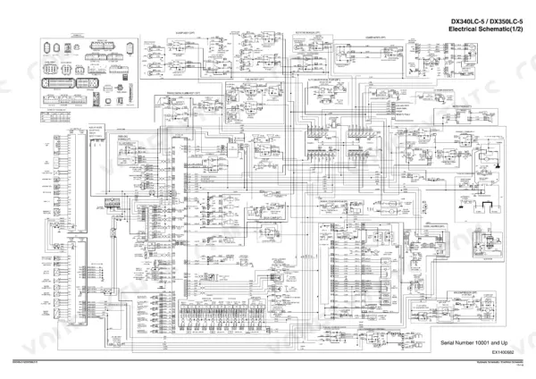 Foldout electrical schematic sheet one of two with control units and connectors
