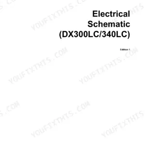 Doosan DX340LC, DX300LC electrical schematic cover page, document SP000039, Edition 1.
