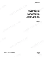 Doosan DX340LC hydraulic schematic manual cover page, document SP001744, Edition 1.