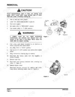 doosan-dx35z-track-excavator-shop-manual-k1025197e-procedures-126.webp Doosan DX35Z cabin removal procedure steps, including safety warnings and diagrams for harness connector and heater cover removal.