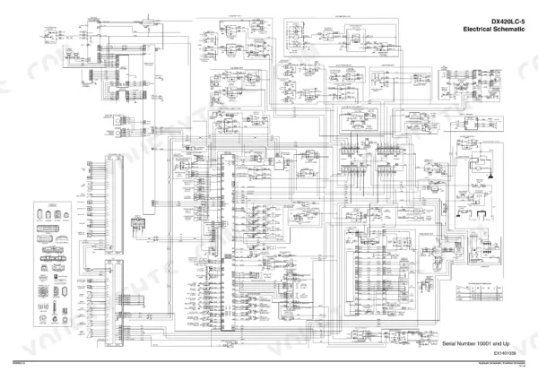 Foldout electrical schematic with control units, connectors and wire codes