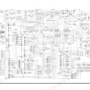 Doosan DX420LC electrical schematic wiring diagram showing engine, sensors, relays, fuses, and battery connections.