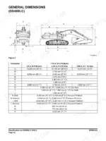doosan-dx480lc-dx520lc-hydraulic-excavator-shop-manual-k1008703e-specs-64.webp Doosan DX480LC, DX520LC, DX420LC general dimensions diagram and specification table for boom and arm configurations.