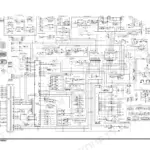Doosan DX480LC, DX520LC electrical schematic showing main wiring harness, ECU, fuse boxes, and component connections.