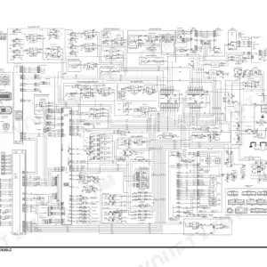 Doosan DX480LC, DX520LC electrical schematic showing main wiring harness, ECU, fuse boxes, and component connections.