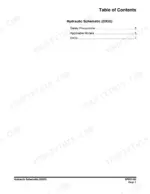 doosan-dx55-track-excavator-shop-manual-k1038080e-system-diagram-757.webp Doosan DX55 service manual table of contents page listing hydraulic schematic, safety precautions, and applicable models.
