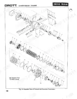 Case 85RM2 exploded view diagram of the forward and reversing transmission drive train assembly with numbered parts.