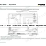 Bomag BMP 8500 electrical overview page explaining the factory symbol set: relay and potential cross-references, current paths and sheet numbering.