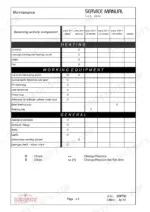 Neuson 1403, 1503, 1903, 2203 maintenance schedule table for heating, working equipment, and general systems.