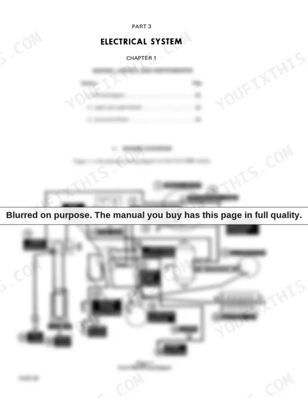 Ford 1000, 1600 electrical system wiring diagram showing starter, alternator, fuse box, lights, and instrument panel components.