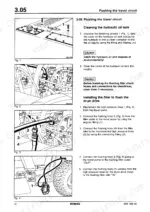 f462e5e2-b3-procedures-44 Bomag BW 217 D-2, BW 219 D-2: Procedures for flushing the travel circuit, cleaning the hydraulic tank, and installing filter hoses.