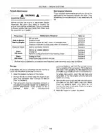 f4b01132-b-maintenance-10 New Holland GT18, GT20, GT22 engine maintenance schedule table and long-term storage procedures.