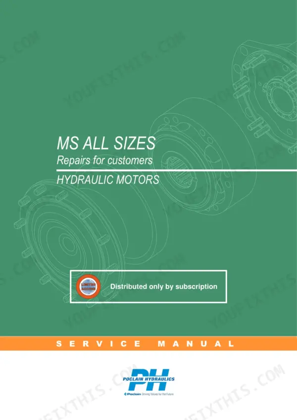 Bomag BW 100/120 AD-5 service manual — appendix wheel drive: cover page of a bound-in Poclain MS All Sizes hydraulic motor service manual