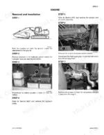 f64729e1-b-procedures-39 Link-belt 460LX engine removal and installation procedure steps including battery, fuel pipe, and compressor removal.