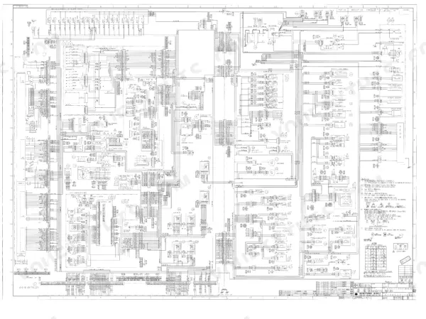 f64729e1-b-wiring-587 Link-belt 460LX electrical wiring diagram showing engine controller, sensors, relays, and cabin harness connections.