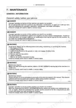 f85dd345-b-safety-161 New Holland T5.95, T5.105, T5.115 maintenance manual page detailing general safety procedures before servicing the machine.