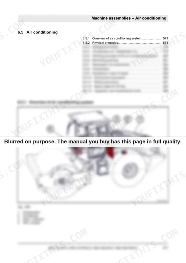 Bomag BW 219/226 DH-5 service manual — air conditioning overview: labeled drawing of compressor, condenser, drier and HKL module