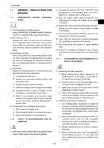 fiat-kobelco-e40-2sr-e50-2sr-hydraulic-excavator-shop-manual-604-13-368-procedures-15.webp Fiat Kobelco E40.2SR, E50.2SR service manual page covering general repair precautions and hydraulic equipment safety procedures.