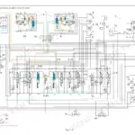 Fiat Kobelco E40.2SR, E50.2SR hydraulic travel circuit diagram showing forward operation at travel 2nd speed.