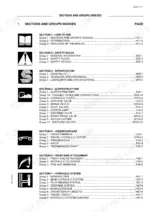 fiat-kobelco-ex95w-wheel-excavator-repair-manual-how-to-use-this-manual-7.webp Fiat Kobelco EX95W service manual table of contents showing sections 1 through 7 and their respective groups.