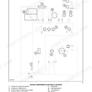 Fiat Kobelco SL35B, SL40B engine components electrical wiring diagram showing battery, starter, alternator, and fuel system.