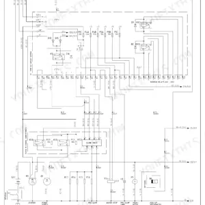 Fiat Kobelco W50, W60, W70 engine wiring diagram showing ignition switch, starter, glow timer, relays, and electrical components.