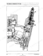 FiatAllis FX200, FX200LC technical handbook cross-section diagram of hydraulic pump control valve with X1, X3, and A ports.