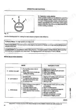 fiatallis-fx310-crawler-excavator-manual-set-operation-and-maintenance-51.webp FiatAllis FX310 operating instructions for mode selector switch, including P, E, and L mode selection criteria table.