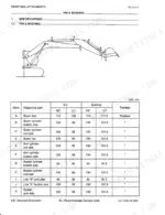 fiatallis-fx310-crawler-excavator-manual-set-service-equipment-eds-1061.webp FiatAllis FX310 front-end attachment pin and bushing specifications table and diagram showing boom, arm, and bucket pivot points.