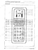 fiatallis-fx350-fx350lc-crawler-excavator-manual-set-operation-and-maintenance-49.webp FiatAllis FX350, FX350LC control panel diagram showing numbered buttons, display screen, and operating instruction indicators.