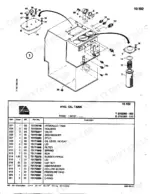 fiatallis-fx350-fx350lc-crawler-excavator-manual-set-parts-catalogue-241.webp FiatAllis FX350, FX350LC hydraulic oil tank exploded view diagram and parts list with filter, lid, and valve components.