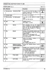 fiatallis-fx480-fx480lc-crawler-excavator-manual-set-operation-and-maintenance-49.webp FiatAllis FX480, FX480LC control panel table listing warning lamps, keys, and functions for hydraulic, power, and idle systems.